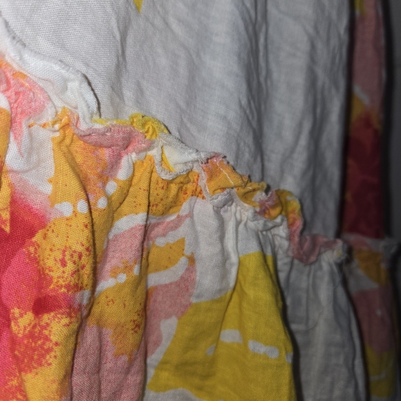 Free People Moonshine Floral XS Distressed Linen Dress - Picture 4 of 11